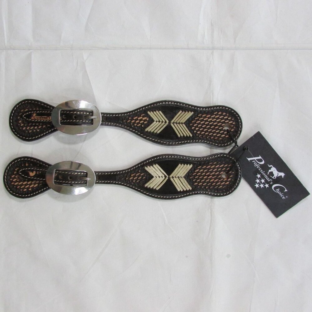 Professional's Choice Chocolate Arrowhead Spur Straps - 3P9037